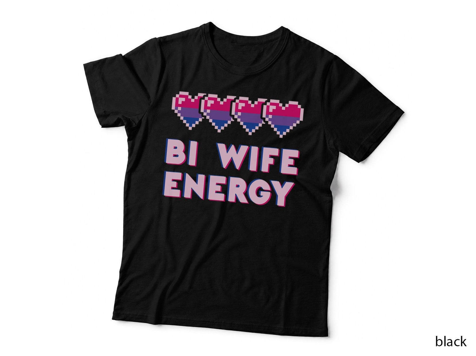 Retro Bi Wife Energy LGBT Pride Bisexual Flag Gay Marriage T-Shirt