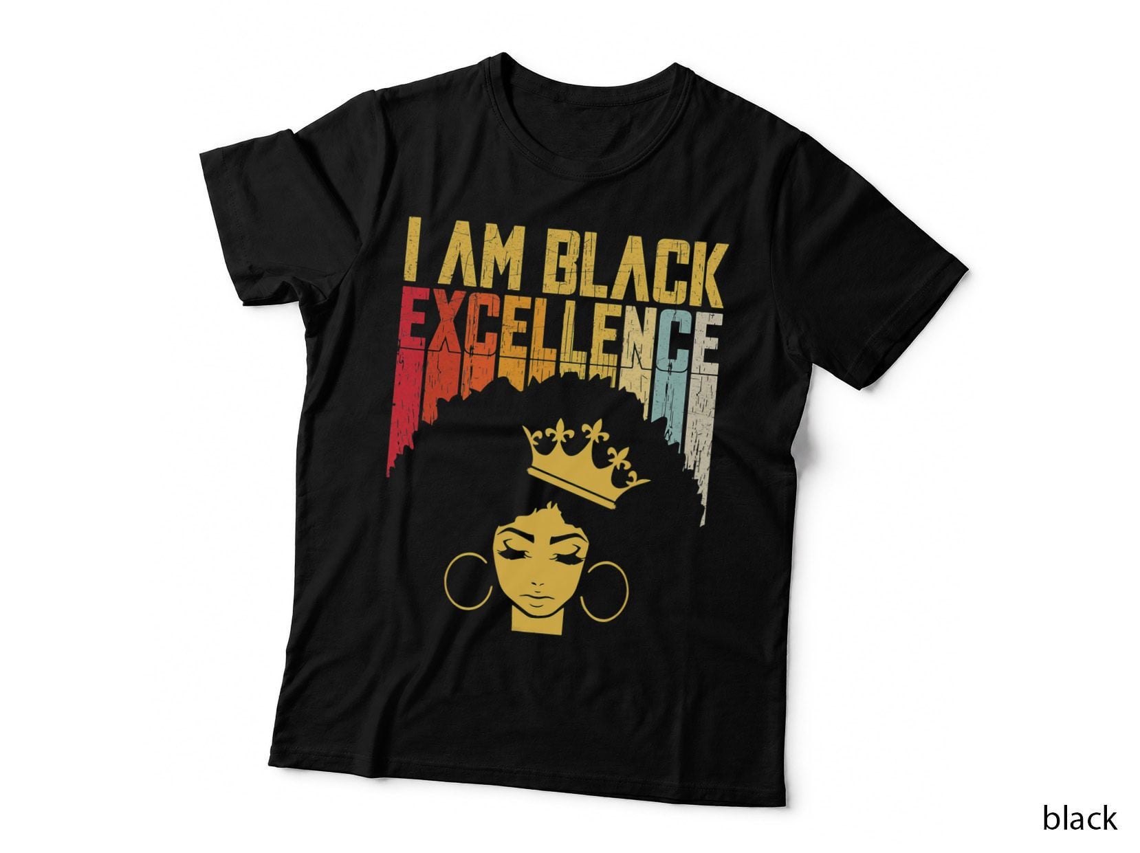 Retro Vintage Black Excellence African Pride History Month T-Shirt