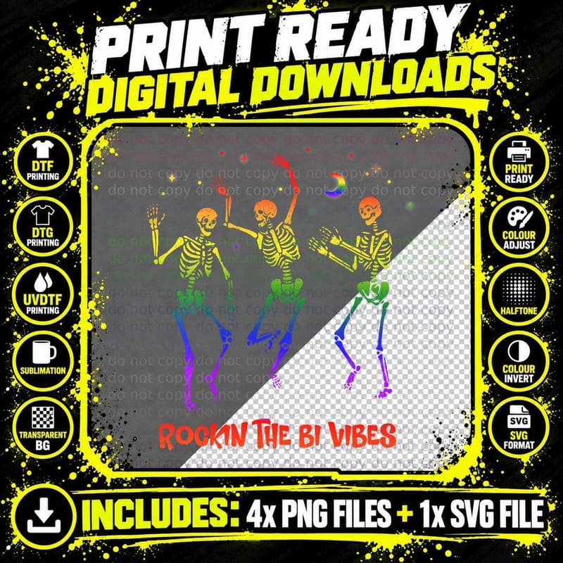 Rockin the Bi Vibes Bisexual LGBTQ Bi Pride Png SVG Digital Bundle
