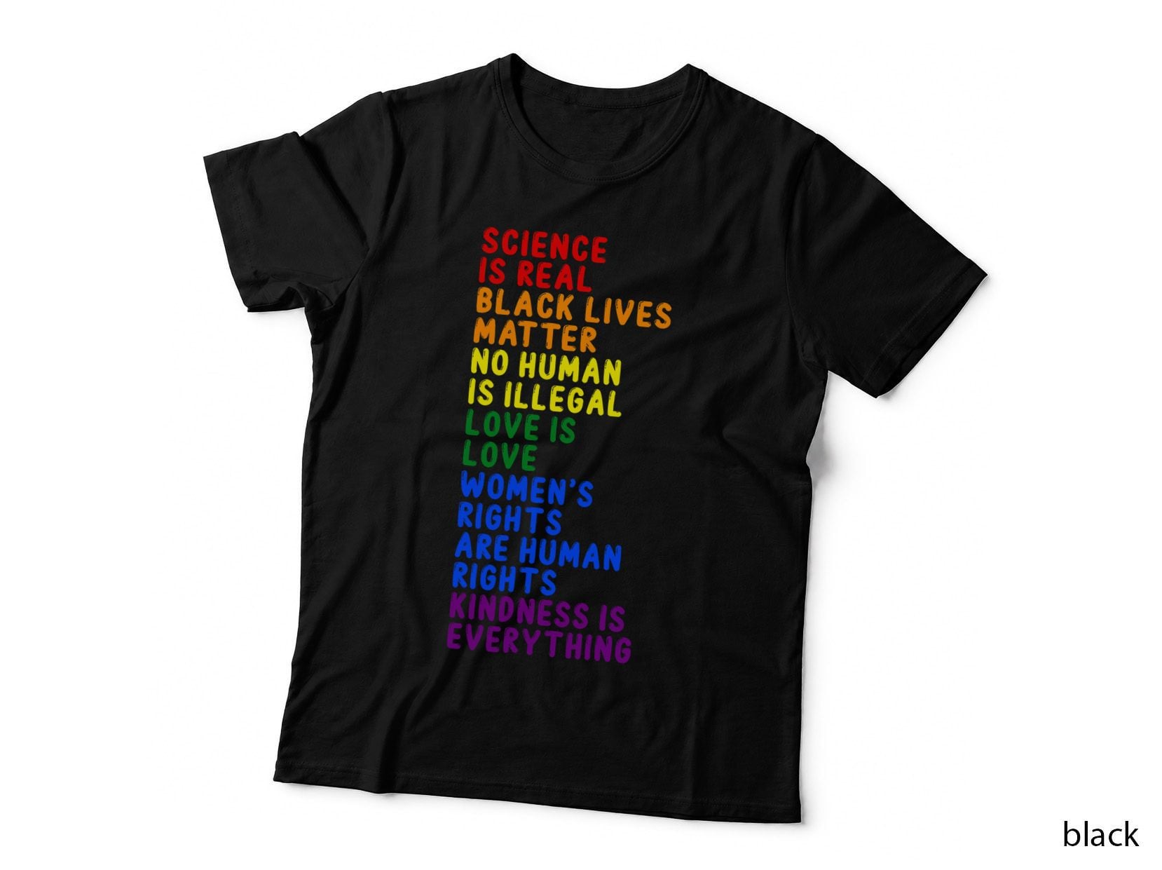 Science Is Real BLM Love Is Love LGBT Rainbow Support LGBTQ T-Shirt