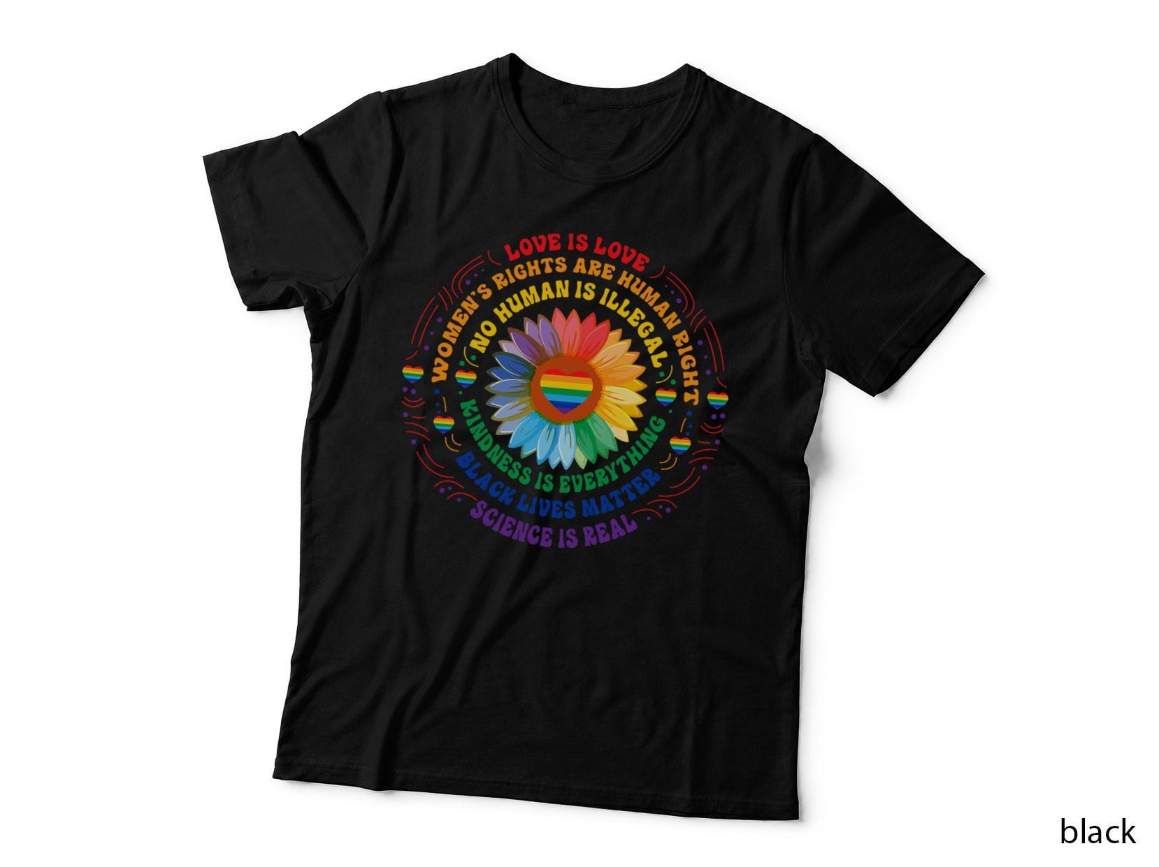 Science Is Real Black Lives Matter LGBT Gay Pride Rainbow T-Shirt