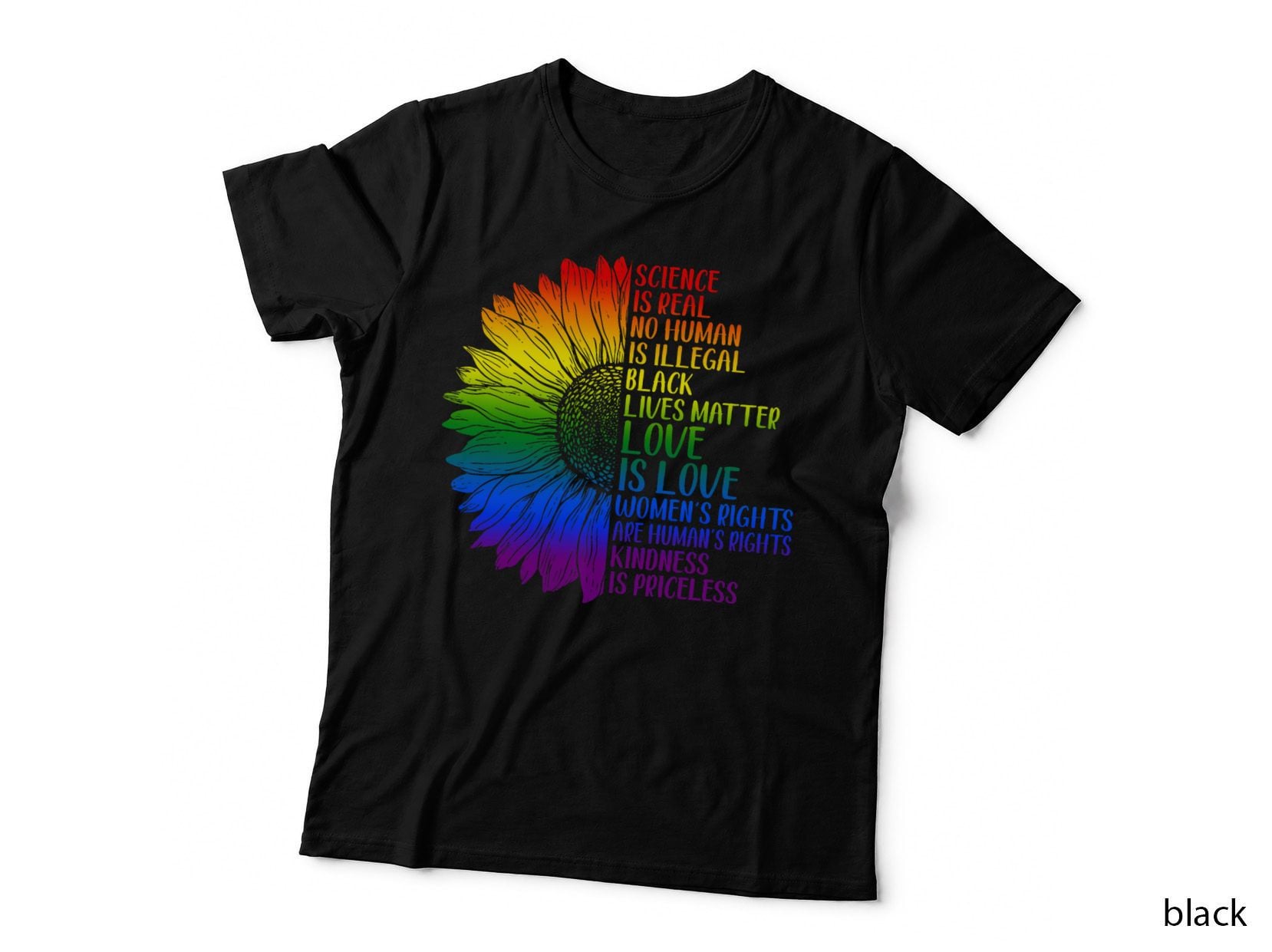 Science Is Real Black Lives Matter Rainbow LGBT Pride BLM T-Shirt