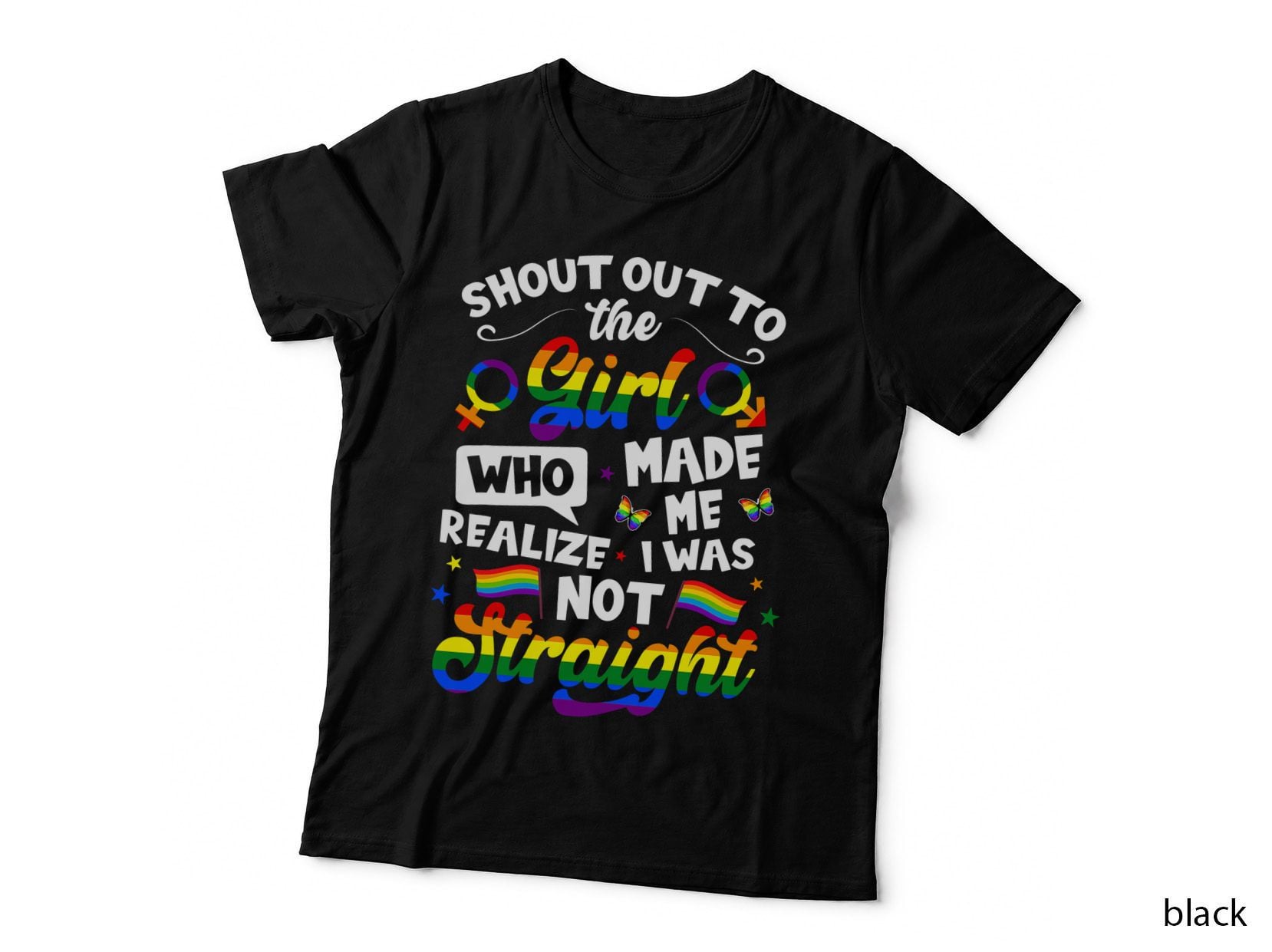 Shout Out to the Girl Lesbian Pride LGBT Gay Flag Funny T-Shirt