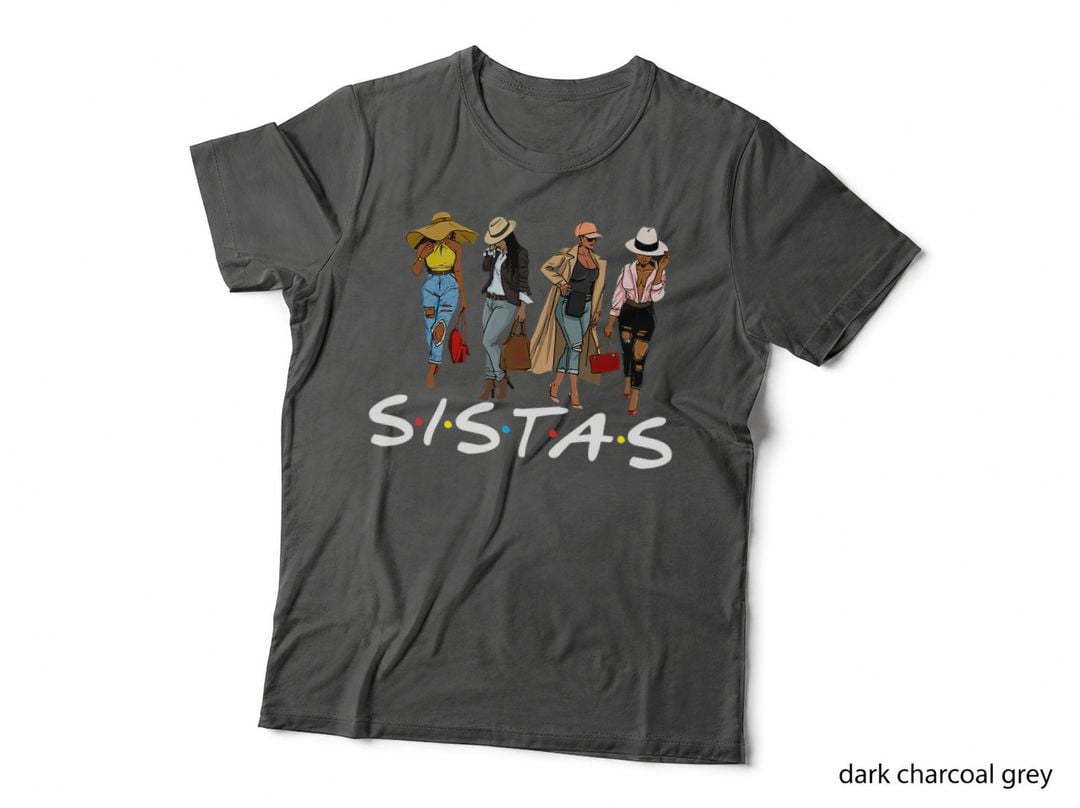 Sistas Afro Women Birthday Together Friend Black Girl Pride T-Shirt