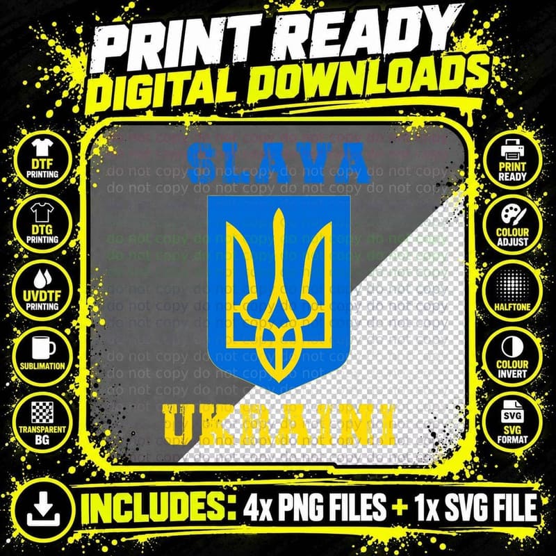 Slava Ukraini Ukraine Shirt Support Ukraine Flag Pride Png SVG Digital Bundle