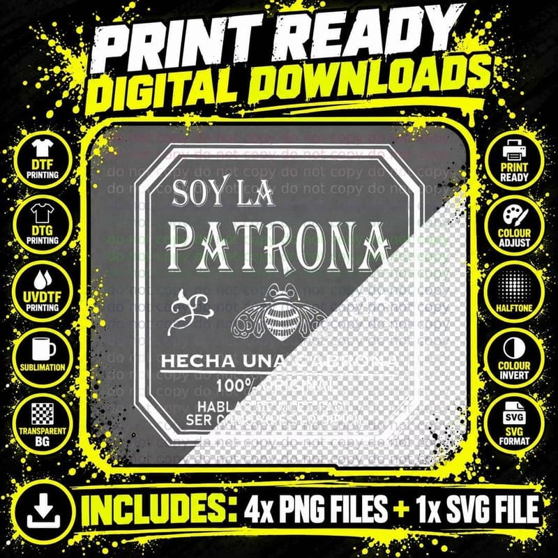Soy La Patrona Hecha Una Cabrona Funny Latina Pride Gift Png SVG Digital Bundle