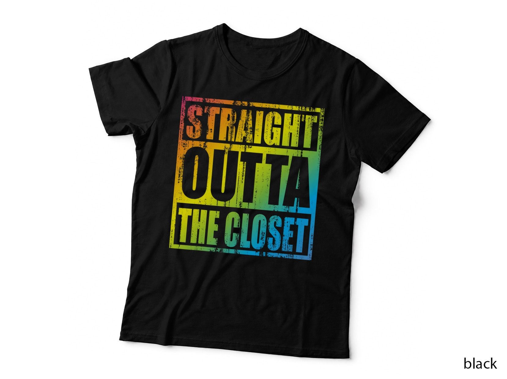 Straight Outta the Closet - Cool Proud LGBT Member Gift T-Shirt
