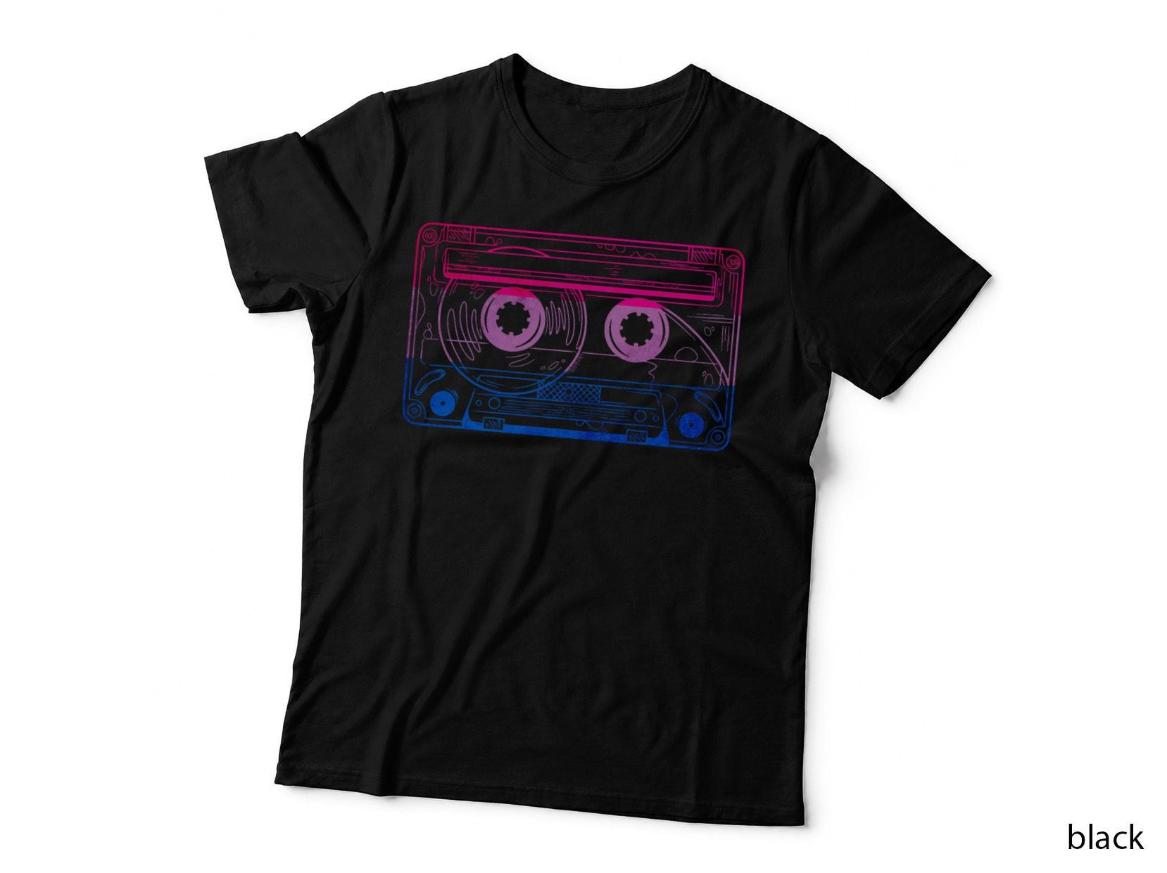 Subtle Bisexual Bi Pride Flag Cassette T-Shirt