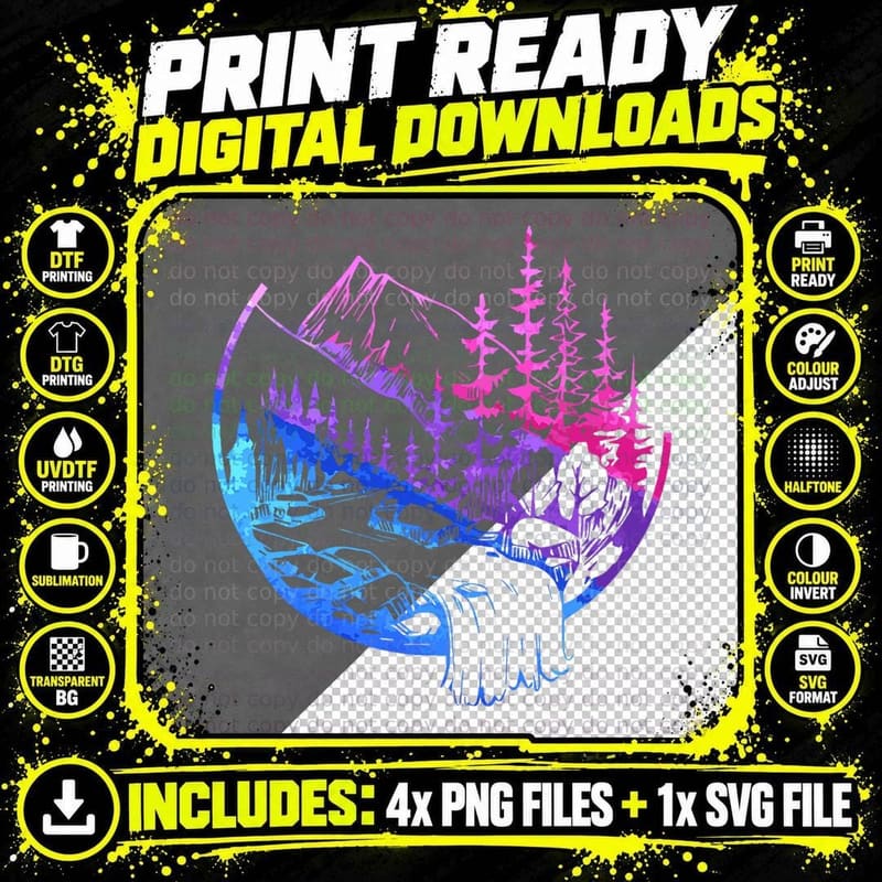 Subtle Bisexual Landscape Bisexuality Bi Ally LGBT Pride Png SVG Digital Bundle