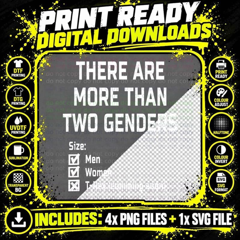 There Are More Than Two Genders LGBT Gift T-Shirt Png SVG Digital Bundle
