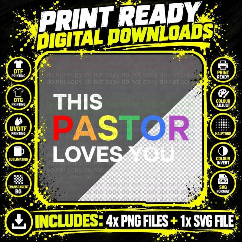 This Pastor Loves You Pride LGBT Gay T-Shirt Png SVG Digital Bundle