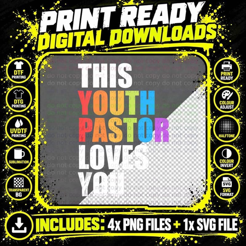 This Youth Pastor Loves You Pride Proud Ally Gay P Png SVG Digital Bundle