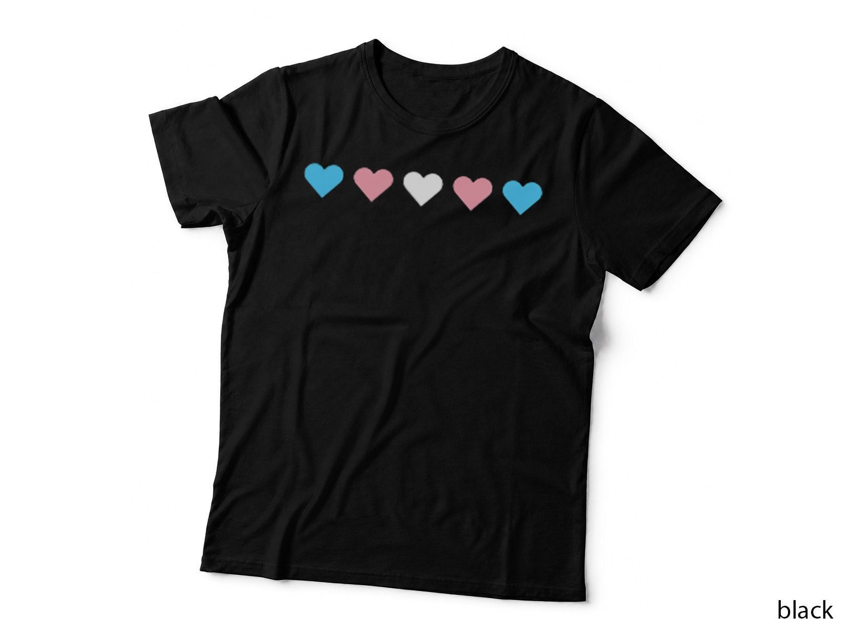 Tiny Hearts Subtle Trans Pride Flag Transgender Rights LGBTQ T-Shirt