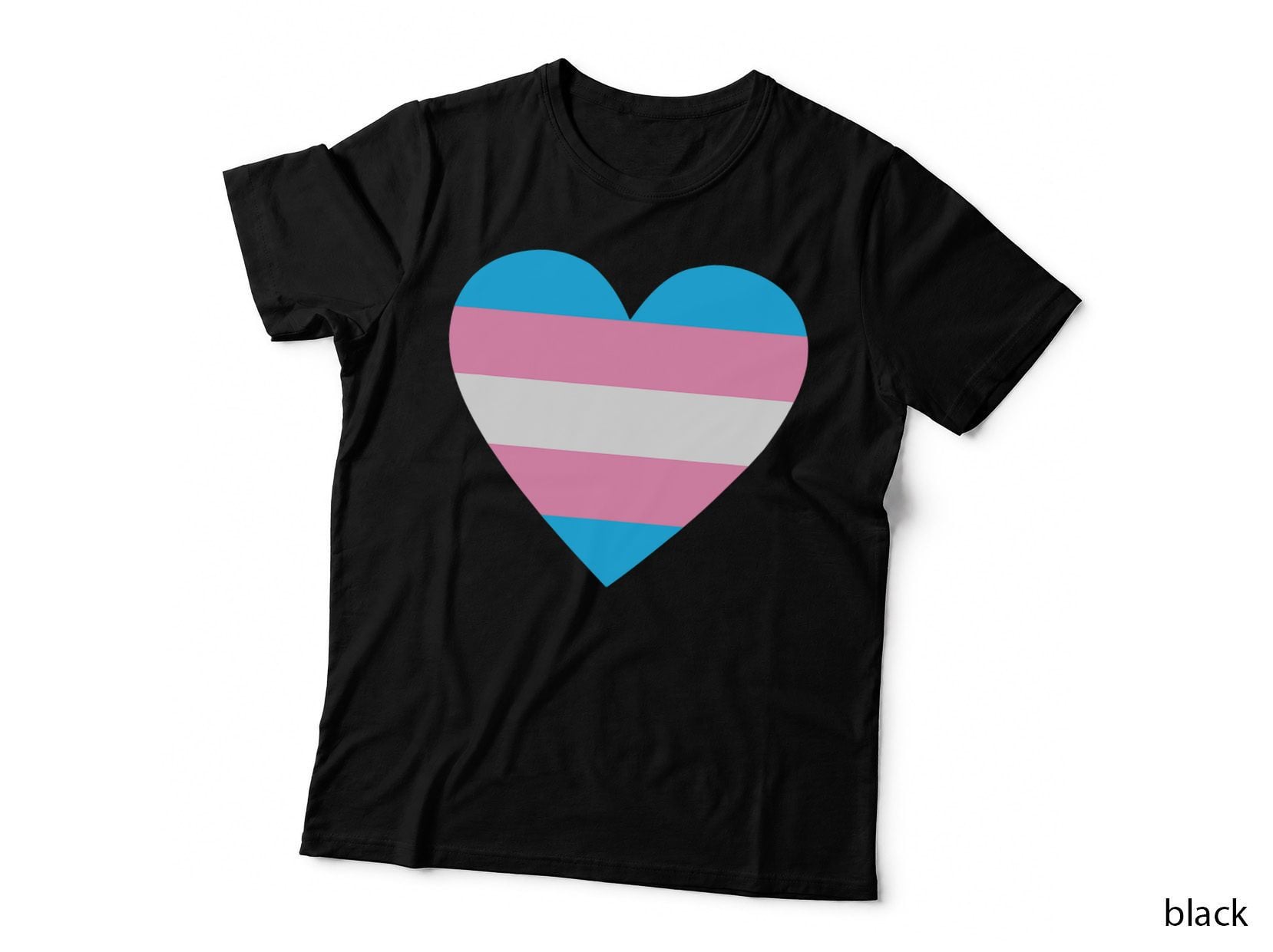 Trans Flag in Heart Shape LGBTQ+ Activist Transgender LGBT T-Shirt