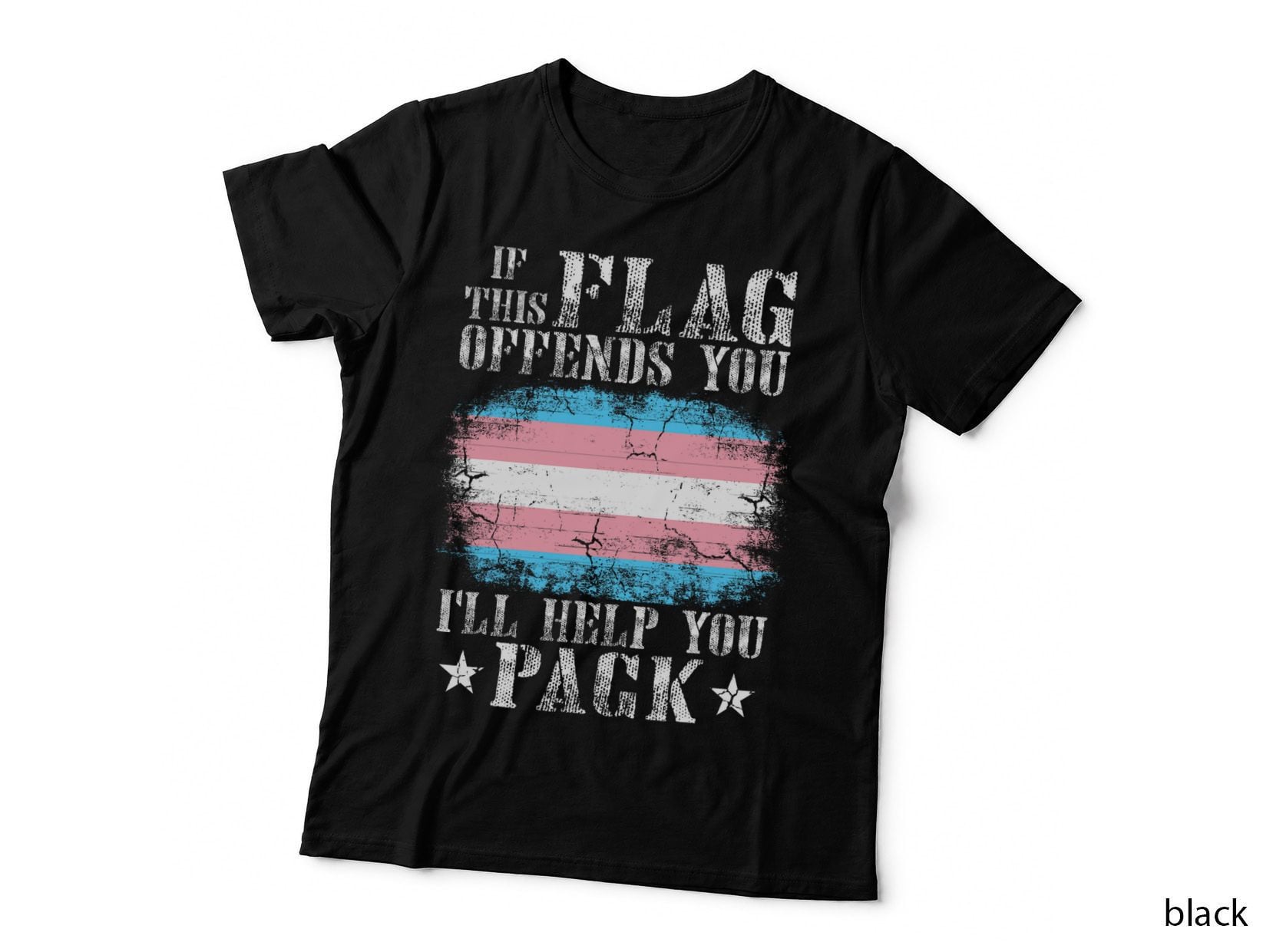 Transgender If This Flag Offends You Trans Rainbow Pride T-Shirt