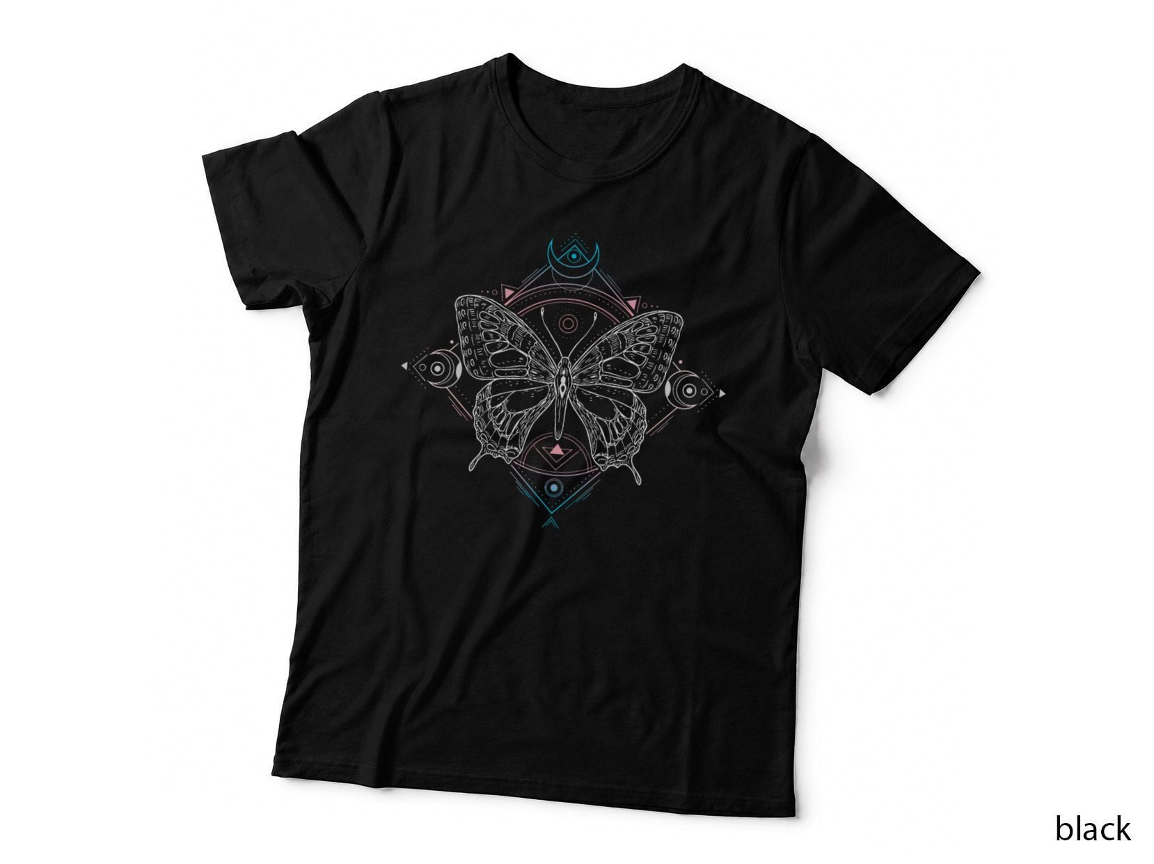 Transgender Pride Flag Colors, Occult Butterfly T-Shirt