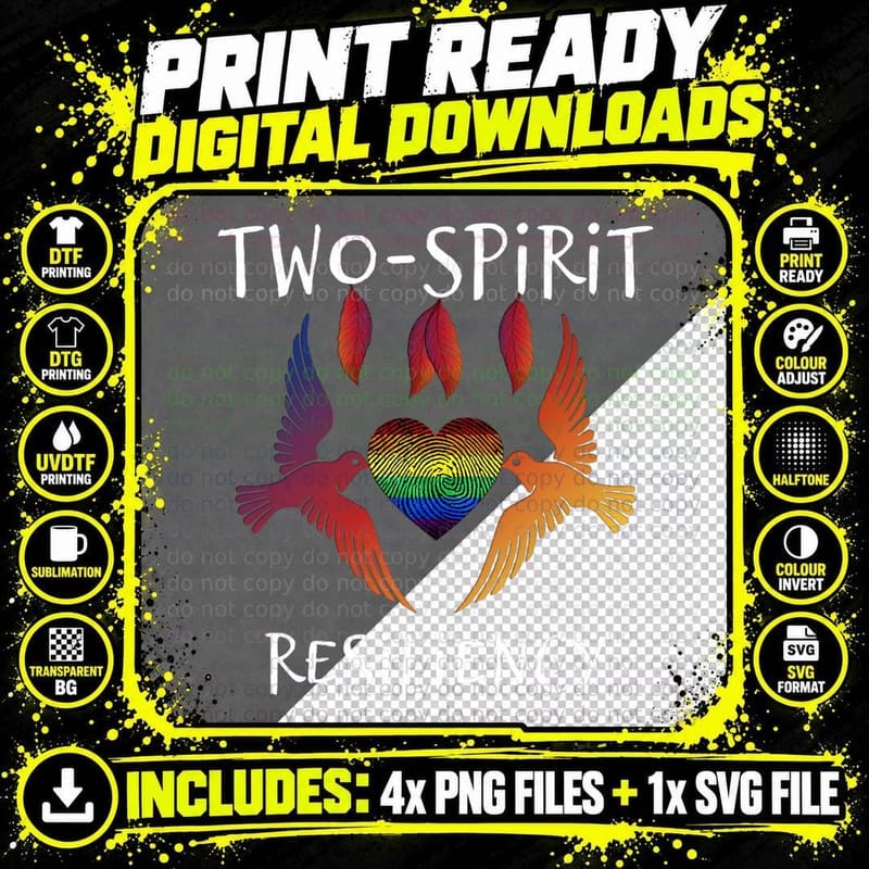 Two-Spirit Resiliency Indigenous Native American LGBTQ Png SVG Digital Bundle