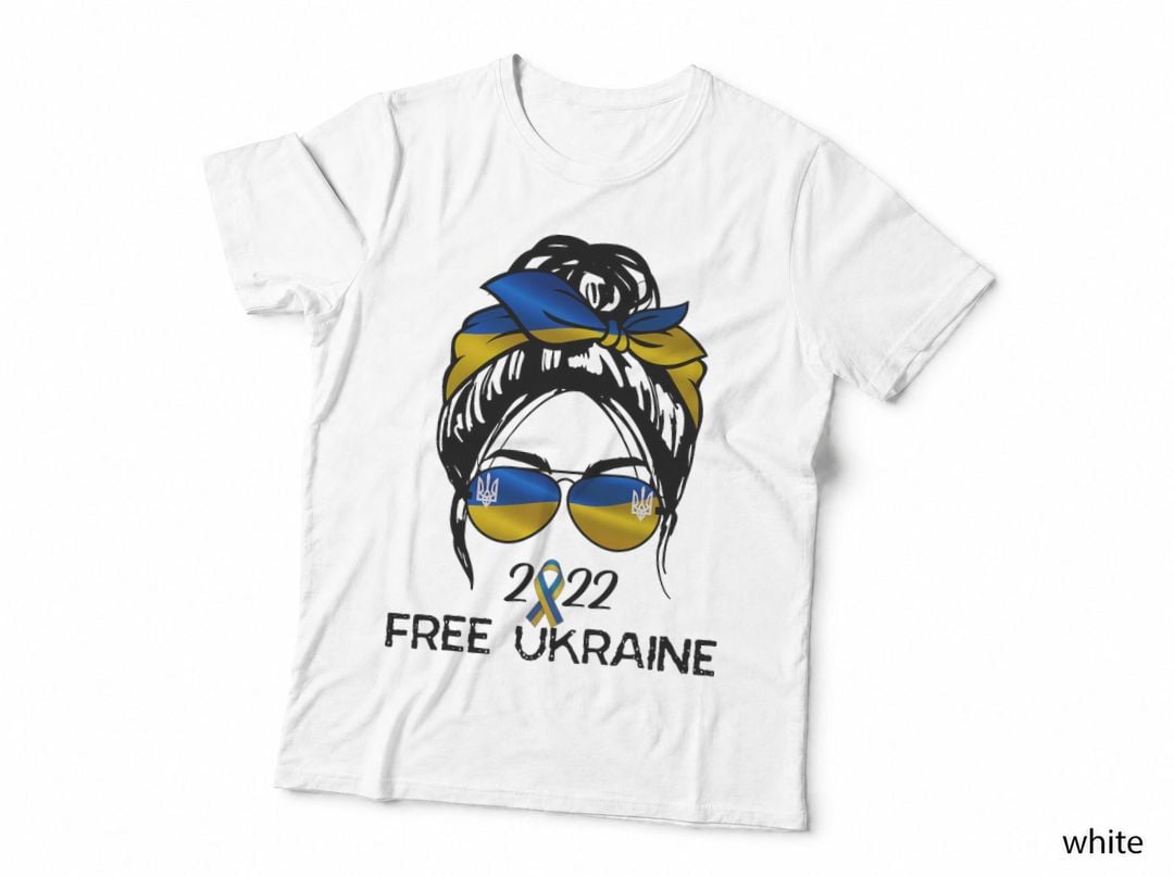 Ukrainian Flag, Ukraine Pride Women Messy Bun Free Ukraine T-Shirt