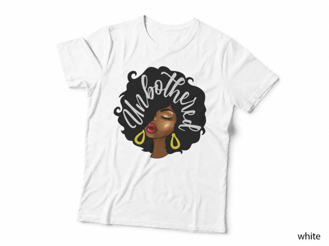 Unbothered African American Women Black Pride Afro Queen T-Shirt