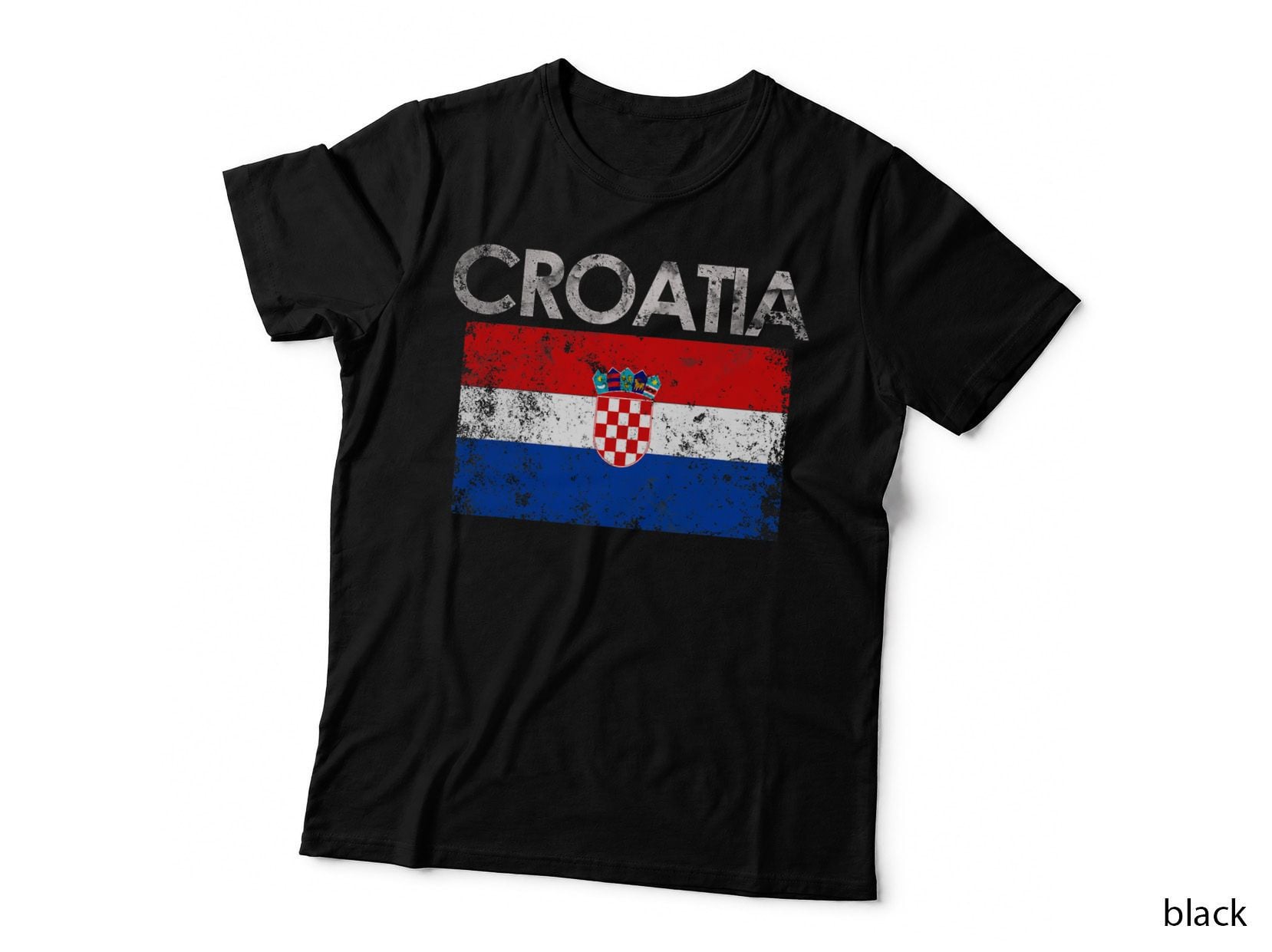 Vintage Croatia Croatian Flag Pride Gift T-Shirt