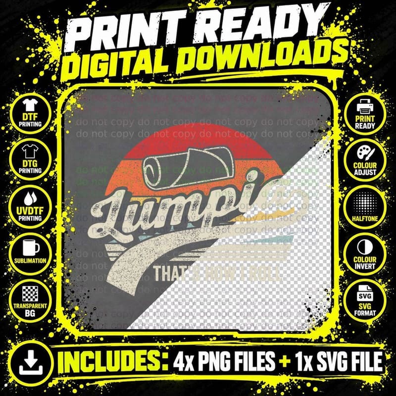 Vintage Retro Filipino Pride Lumpia This Is How I Roll Png SVG Digital Bundle