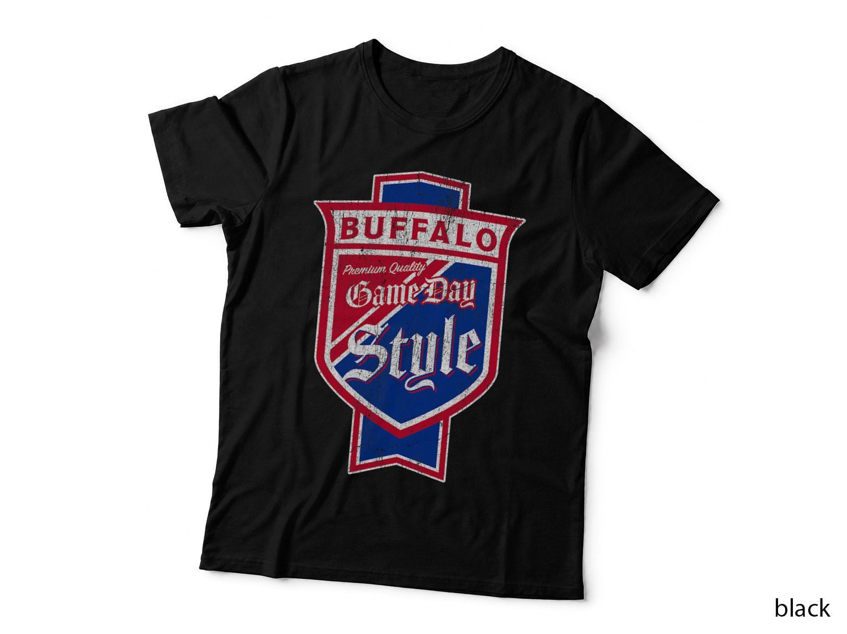 WNY Pride T-Shirt - Blue and Red Buffalo Beer Label T-Shirt