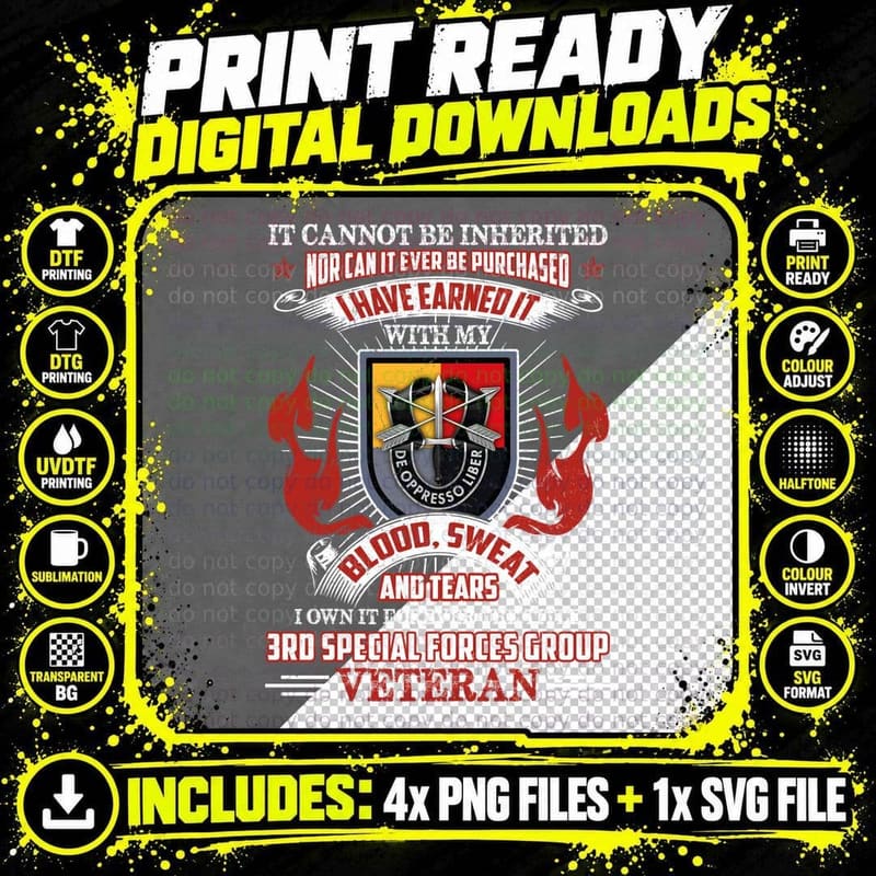 3rd Special Forces Group Veteran T-Shirt Png SVG Digital Bundle