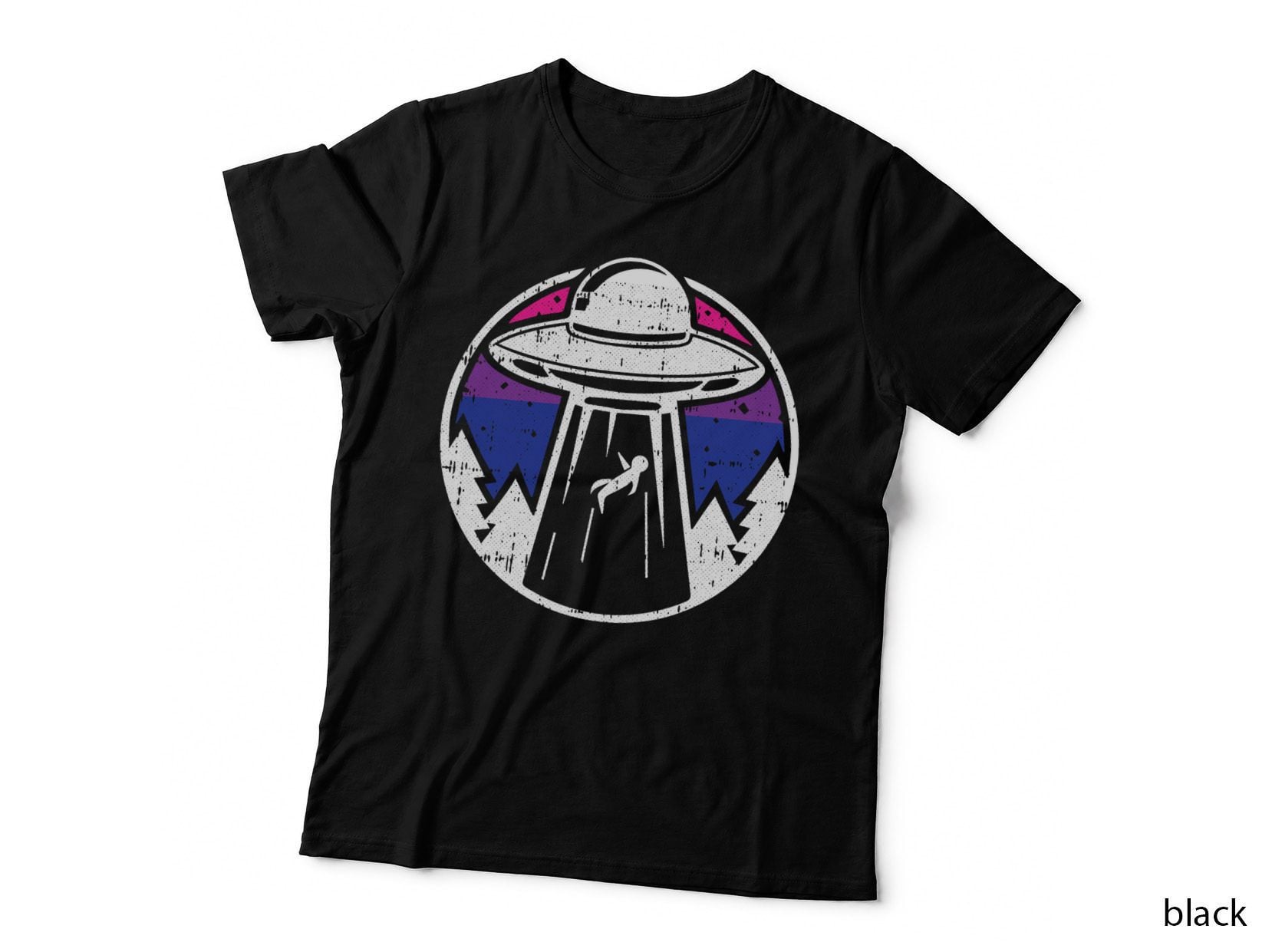 Alien Abduction Bisexual Pride LGBT-Q Gaylien UFO Proud Bi T-Shirt