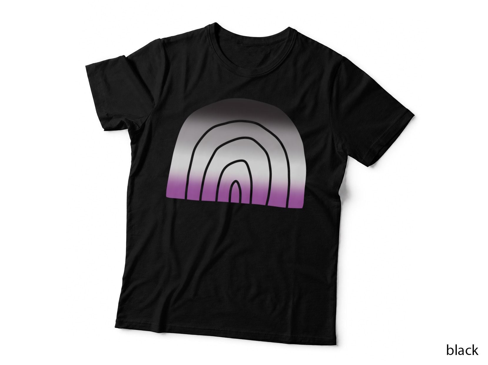 Asexual Pride Flag Rainbow Pastel Gradient Equality Minimalist Design T-Shirt