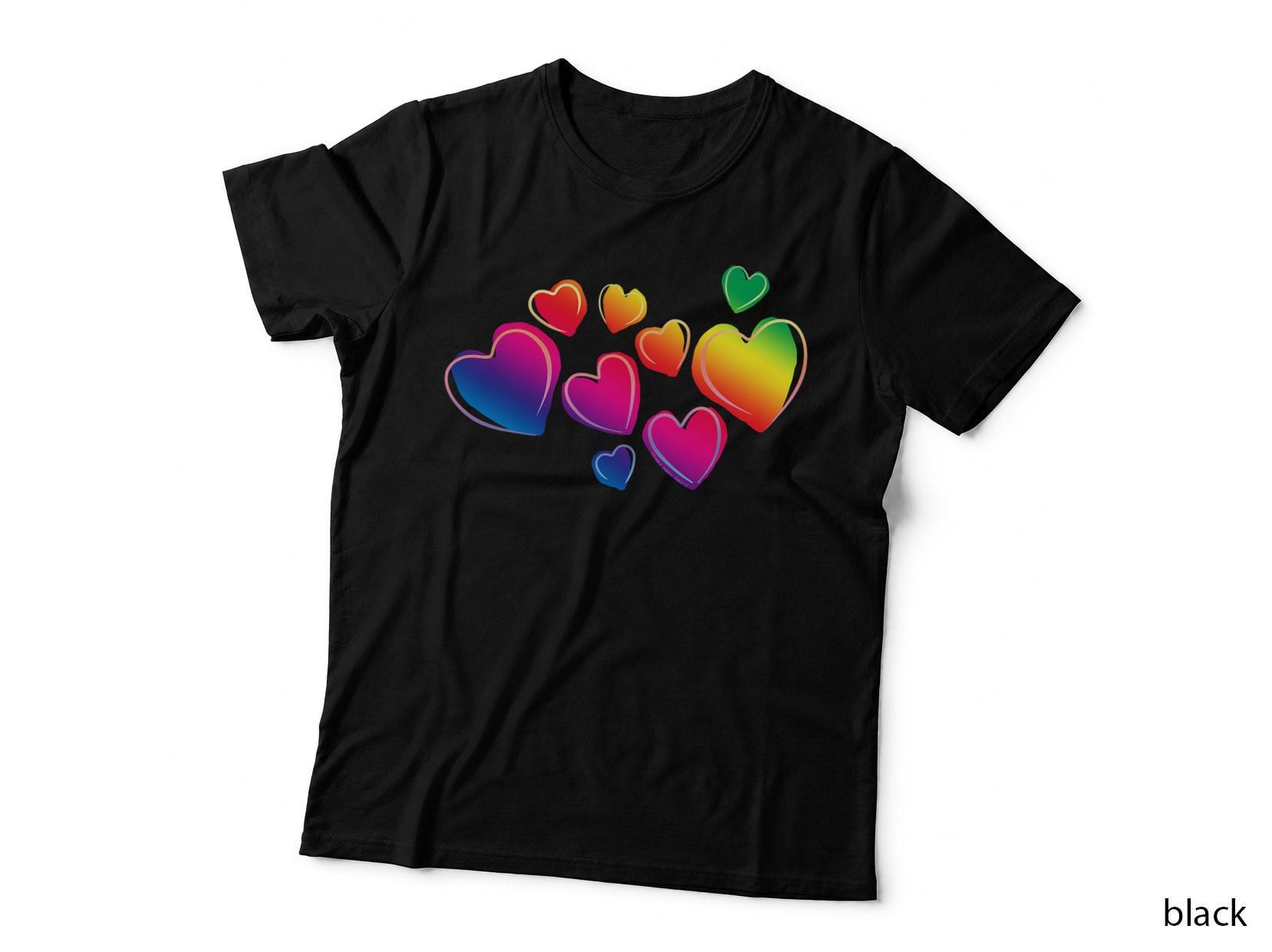 Beautiful Pride Floating Rainbow Hearts - LGBTQ T-Shirt