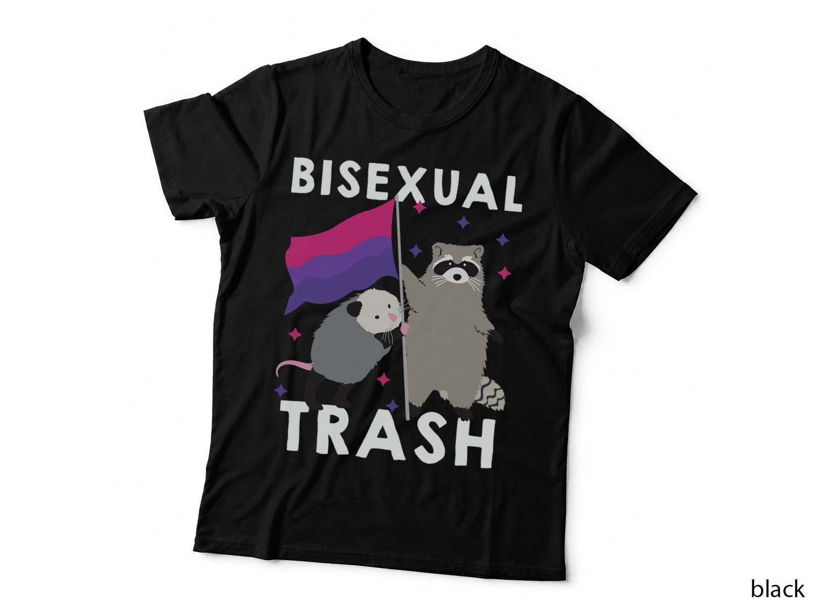 Bisexual Trash Gay Pride Rainbow LGBT Raccoon Possum T-Shirt