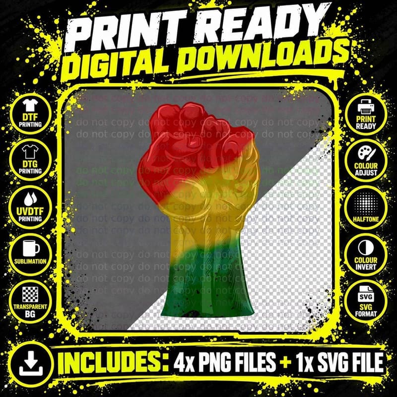 Black Fist Shirt African American Pride Black History Png SVG Digital Bundle