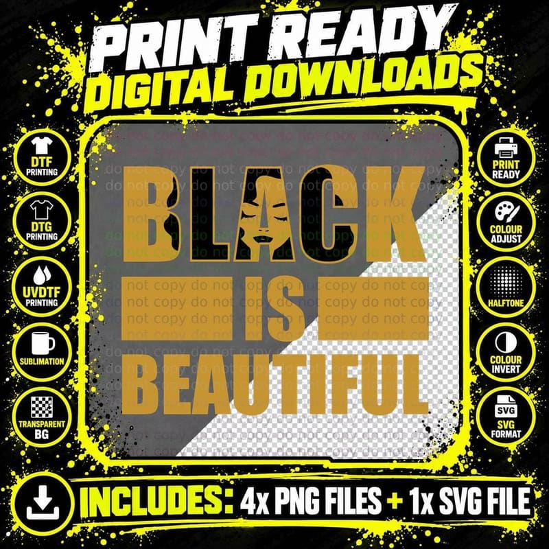 Black History African Pride Women Afro Black Is Png SVG Digital Bundle