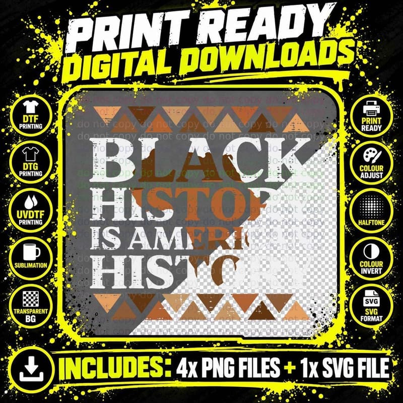 Black History American History African Pride Men Women Png SVG Digital Bundle