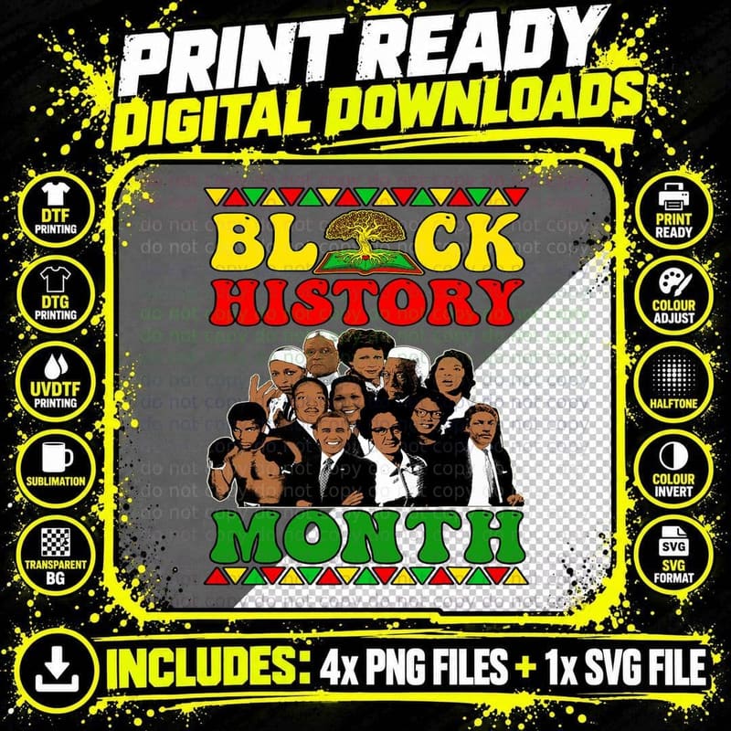 Black History Month Apparel Black Pride African American Png SVG Digital Bundle