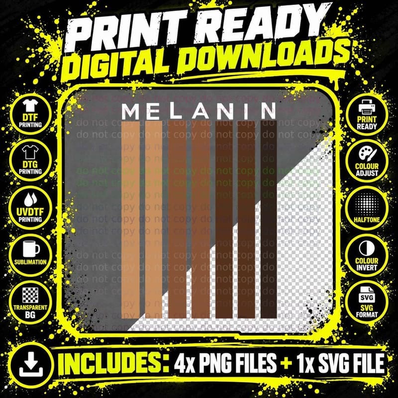 Black Pride Melanin Shirt for Women Men Afro Queens Png SVG Digital Bundle