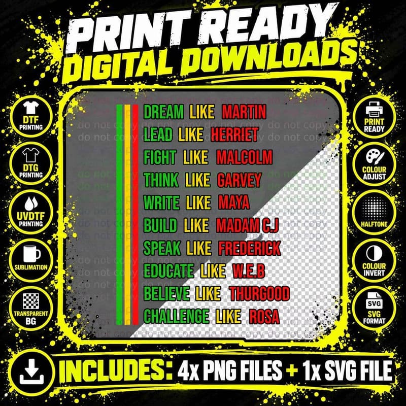 Built by Teach Black History Month Kids Proud African Png SVG Digital Bundle