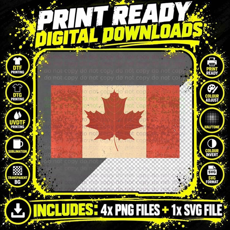 Canada Flag Canadian Nationality Pride, Gay Pride T-Shirt Png SVG Digital Bundle