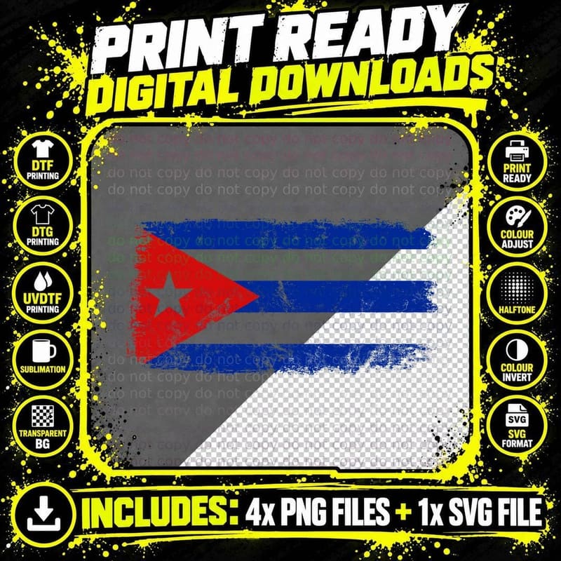 Cuban Flag, Cuba Pride, Cuba Travel, Proud Cuban Png SVG Digital Bundle