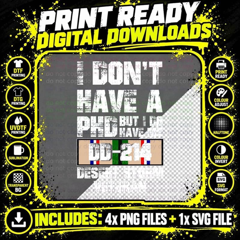 Desert Storm Veteran DD 214 T-Shirt Png SVG Digital Bundle