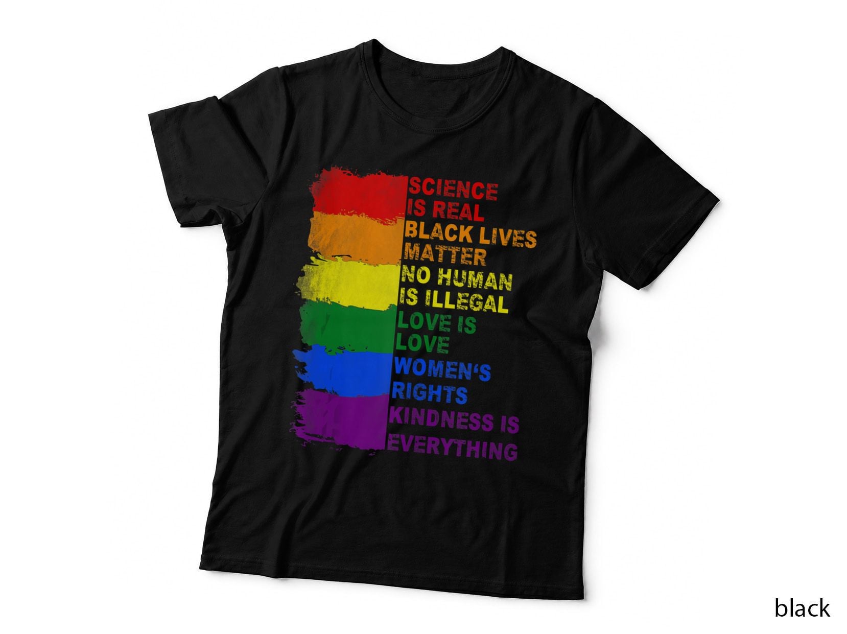 Distressed Science Is Real Black Lives Matter LGBT P, Black Pride T-Shirt