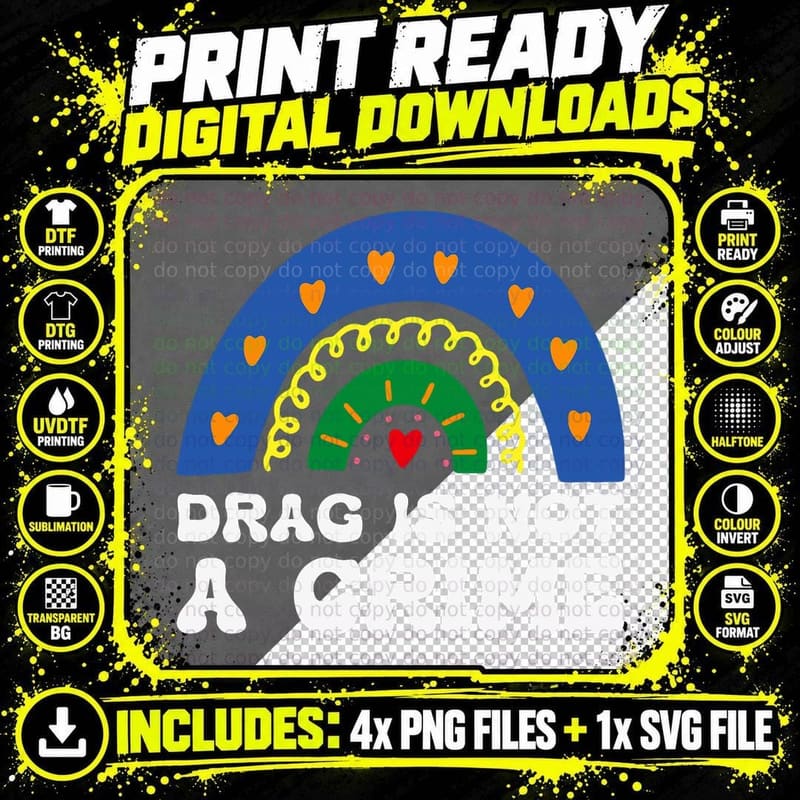 Drag Is Not a Crime Lgbt Gay Pride Equality Drag Queen Png SVG Digital Bundle