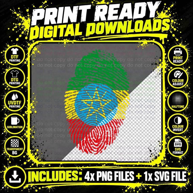 Ethiopia Tshirt Ethiopian Flag Patriotic Pride Heritage Png SVG Digital Bundle