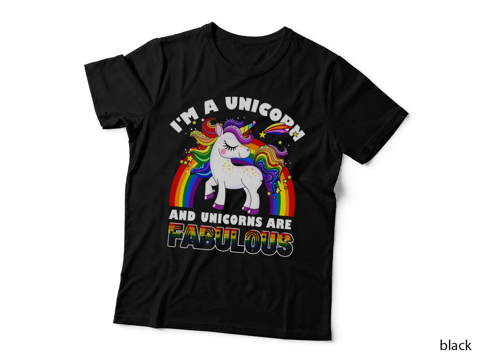 Fabulous Unicorn T-Shirt, Rainbow Pride Design, LGBT Apparel
