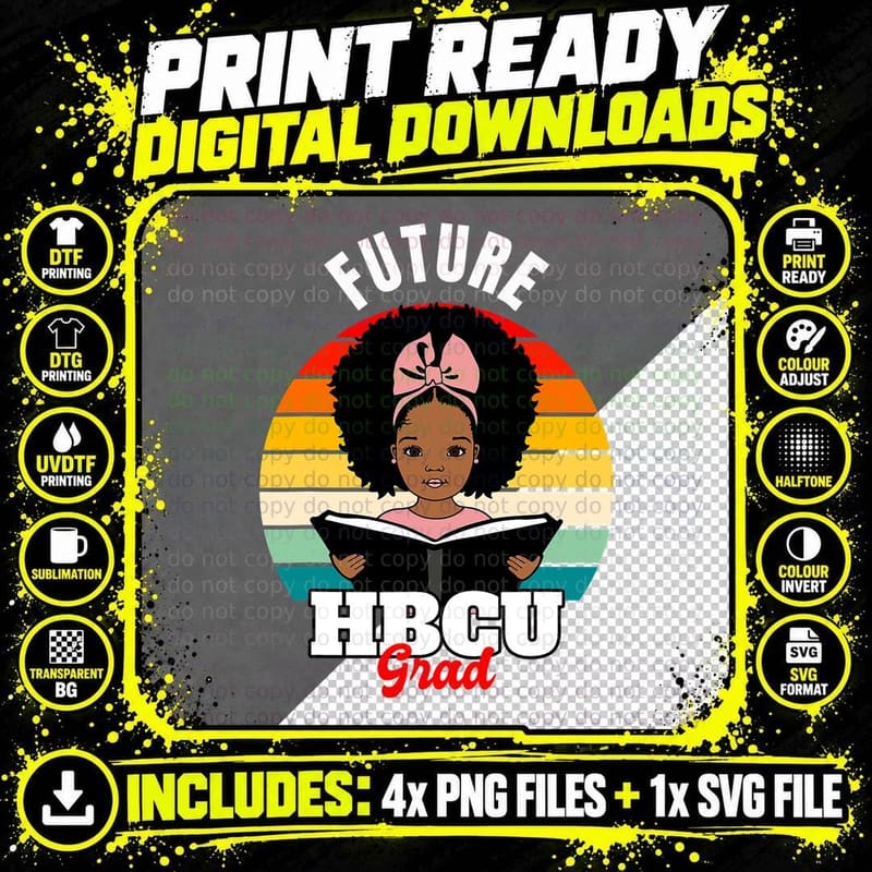 Future HBCU Grad, African HBCU Black History Pride 1865 Png SVG Digital Bundle