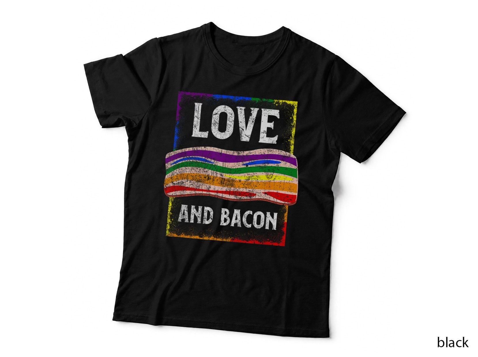 Gay Pride Rainbow Love Bacon Low Carb Keto LGBTQ Accessories T-Shirt