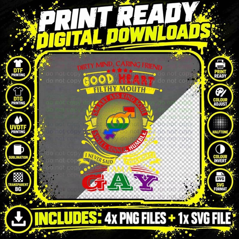 Gay Pride T-Shirt, LGBTQ+ Pride Apparel Png SVG Digital Bundle