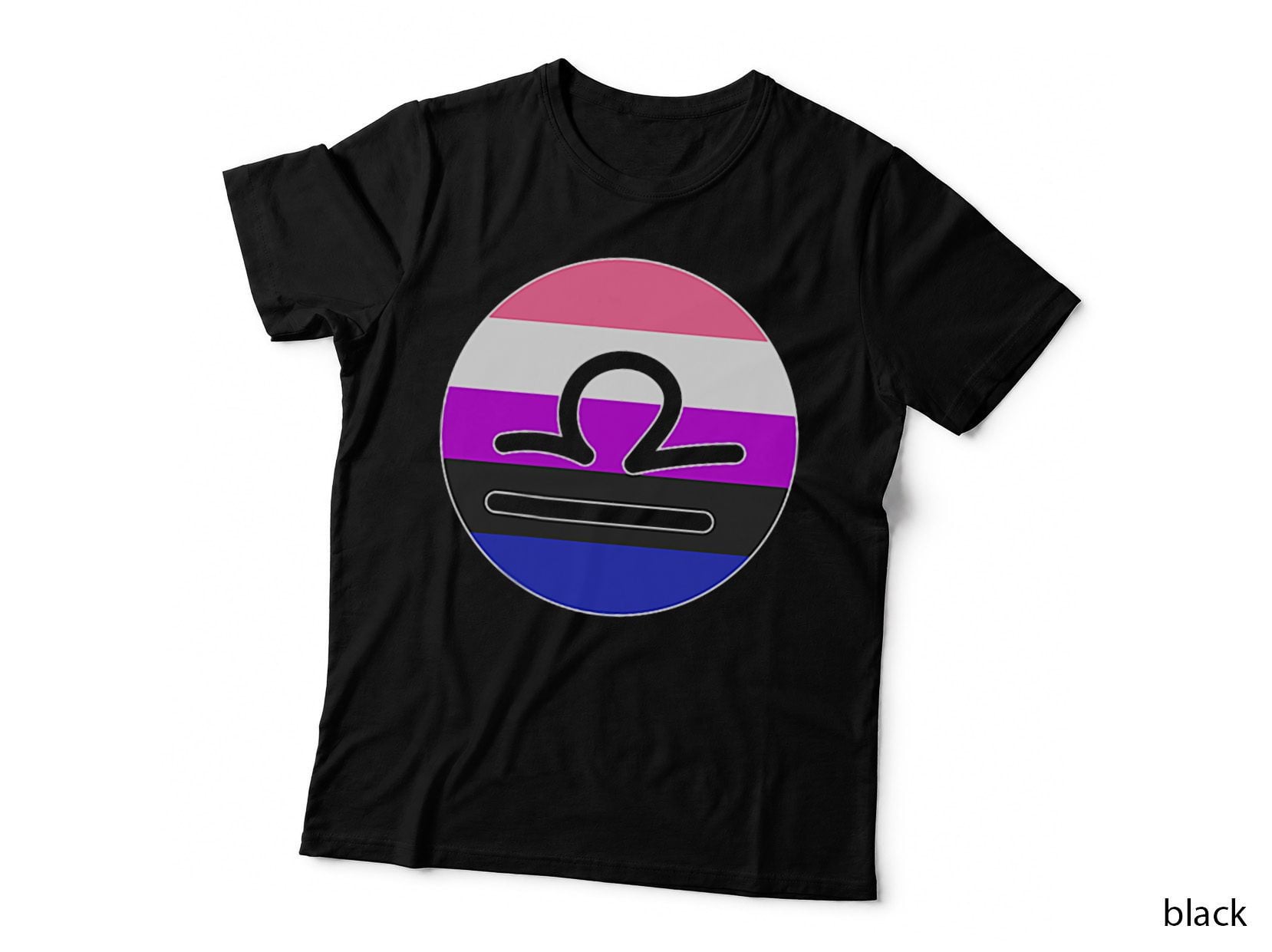 Genderfluid Pride Flag Libra Horoscope Zodiac Sign Birthday T-Shirt
