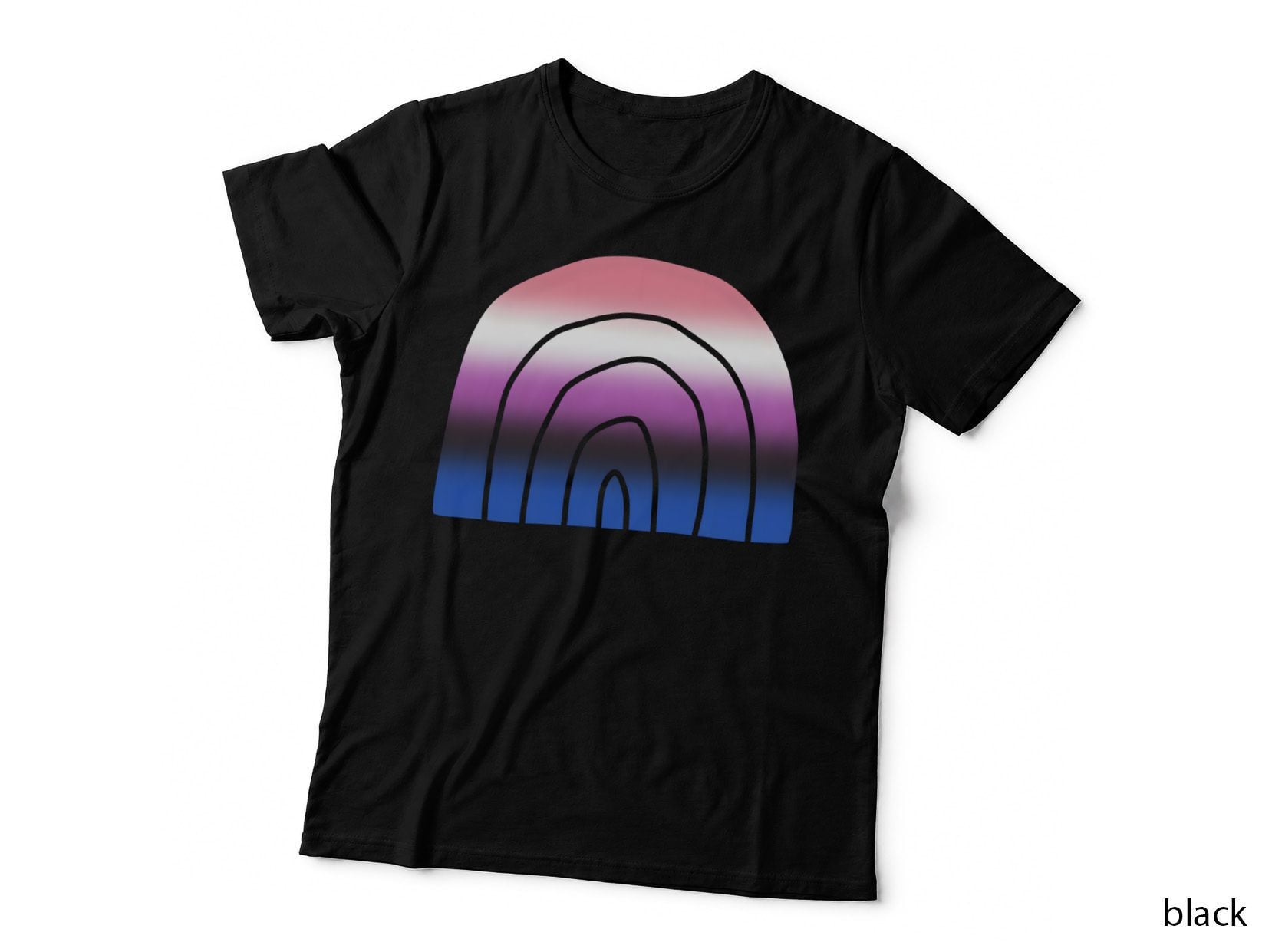 Genderfluid Pride Flag Rainbow Pastel Gradient Equality Minimalist T-Shirt