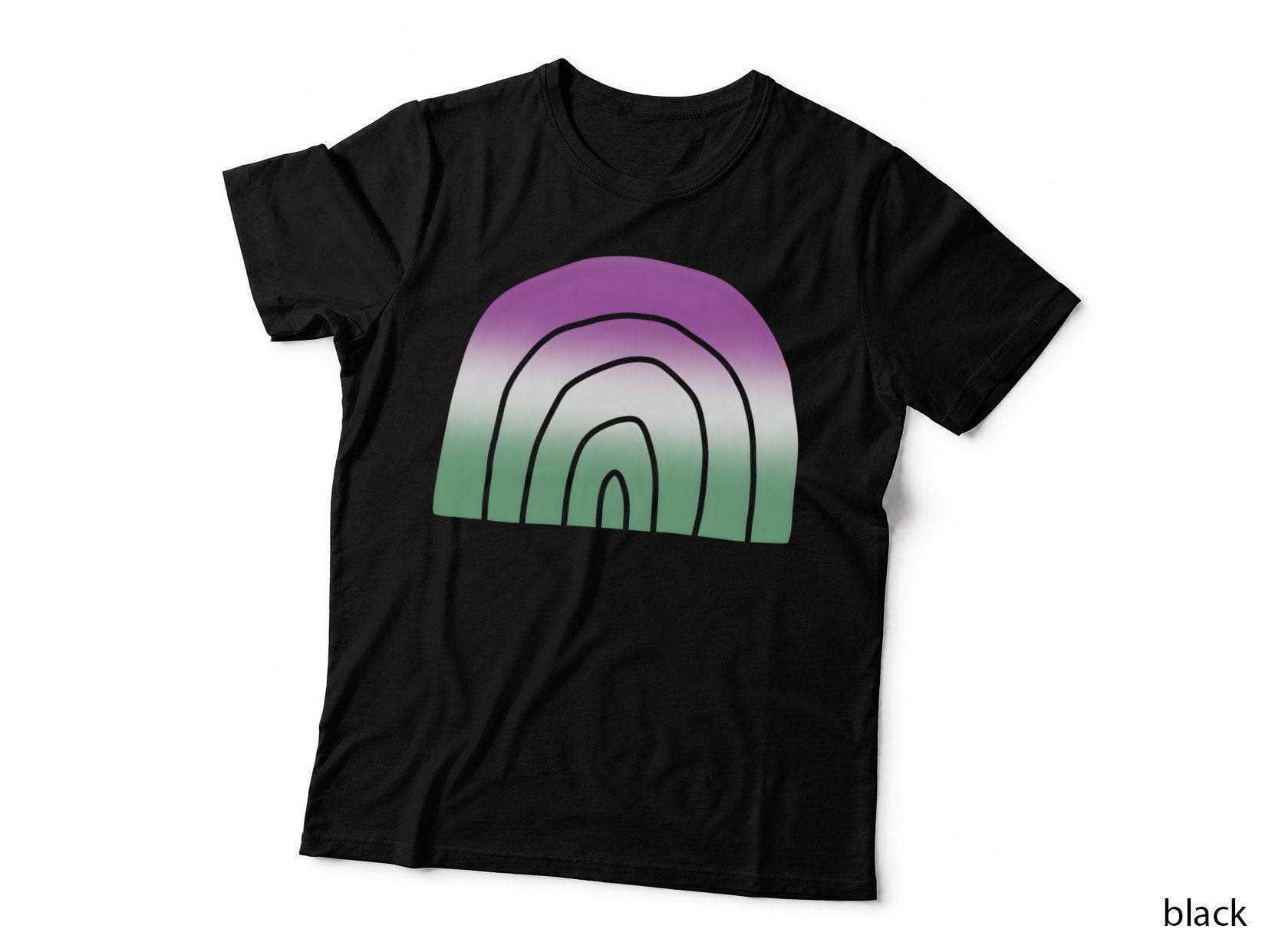 Genderqueer Pride Flag Rainbow Pastel Gradient Equality Minimalist T-Shirt